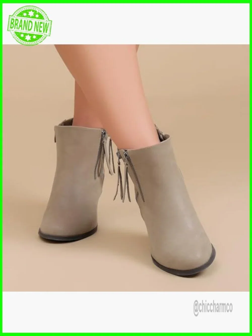 Wide Width Chunky Heel Ankle Booties Side Zip
